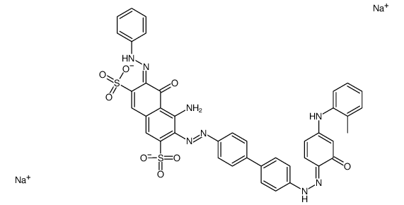 4-amino-5-hydroxy-3-[[4'-[[2-hydroxy-4-[(o-tolyl)amino]phenyl]azo][1,1'-biphenyl]-4-yl]azo]-6-(phenylazo)naphthalene-2,7-disulphonic acid, sodium salt Structure