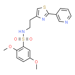 2,5-dimethoxy-N-(2-(2-(pyridin-3-yl)thiazol-4-yl)ethyl)benzenesulfonamide Structure