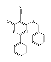 4-benzylsulfanyl-6-oxo-2-phenyl-1,3-thiazine-5-carbonitrile结构式