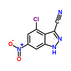 4-Chloro-6-nitro-1H-indazole-3-carbonitrile结构式