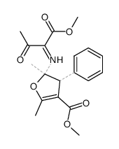 5-((Acetyl)(methoxycarbonyl)methylenamino)-4,5-dihydro-2,5-dimethyl-4-phenyl-3-furancarbonsaeure-methylester Structure
