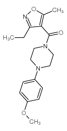 (3-乙基-5-甲基-4-异噁唑)[4-(4-甲氧基苯基)-1-哌嗪]-甲酮结构式