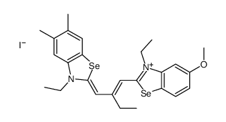 3-ethyl-2-[2-[(3-ethyl-5-methoxy-3H-benzoselenazol-2-ylidene)methyl]but-1-enyl]-5,6-dimethylbenzoselenazolium iodide结构式