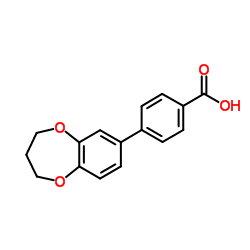 4-(3,4-Dihydro-2H-1,5-benzodioxepin-7-yl)benzoic acid结构式