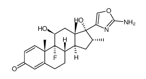 17β-(2-aminooxazol-4-yl)-9α-fluoro-11β,17α-dihydroxy-16α-methylandrosta-1,4-dien-3-one结构式