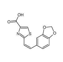 2-[(E)-2-(1,3-benzodioxol-5-yl)ethenyl]-1,3-thiazole-4-carboxylic acid结构式