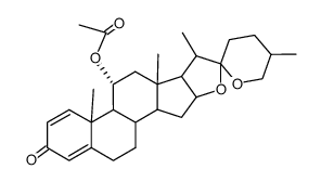 11α-Hydroxy-25D-spirosta-1,4-dien-3-on-acetat结构式