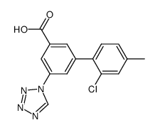 2′-chloro-4′-methyl-5-tetrazol-1-yl-biphenyl-3-carboxylic acid Structure