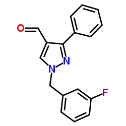 1-(3-Fluorobenzyl)-3-phenyl-1H-pyrazole-4-carbaldehyde结构式