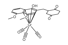 tricarbonyl(2-(1-hydroxy-4,5-dimethoxy-2-naphthylmethyl)-1,4-cyclohexadione)chromium Structure
