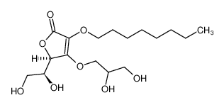 2-O-octyl-3-O-glyceryl-L-ascorbic acid结构式