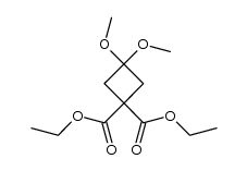 diethyl 3,3-dimethoxycyclobutane-1,1-dicarboxylate结构式