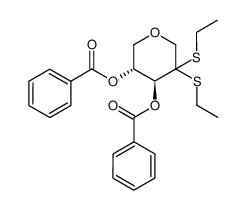 2,3,4-di-O-benzoyl-1,5-anhydro-D-threo-pentulose diethyldithioacetal Structure