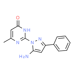 2-(5-Amino-3-phenyl-1H-pyrazol-1-yl)-6-methylpyrimidin-4(3H)-one structure