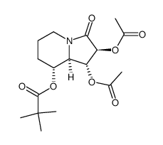 (1R)-(1β,2α,8β,8aβ)-1,2-diacetoxy-8-((2,2-dimethylpropanoyl)oxy)hexahydro-3(2H)-indolizinone结构式
