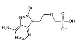 2-(6-amino-8-bromopurin-9-yl)ethoxymethylphosphonic acid Structure