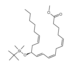 (S,5Z,8Z,10E,14Z)-methyl 12-((tert-butyldimethylsilyl)oxy)icosa-5,8,10,14-tetraenoate Structure