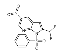 2-(Difluoromethyl)-5-nitro-1-(phenylsulfonyl)-1H-pyrrolo[2,3-b]py ridine Structure