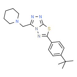 6-(4-tert-butylphenyl)-3-(piperidin-1-ylmethyl)[1,2,4]triazolo[3,4-b][1,3,4]thiadiazole结构式