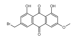 3-Bromomethyl-1,8-dihydroxy-6-methoxy-9,10-anthraquinone结构式