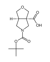 CIS-(3aS,6aS)-5-(叔-丁氧羰基)六氢-1H-呋喃并[3,4-c]吡咯-3a-羧酸结构式