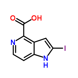 2-Iodo-1H-pyrrolo[3,2-c]pyridine-4-carboxylic acid structure