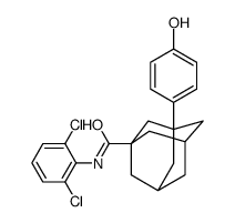 N-(2,6-dichlorophenyl)-3-(4-hydroxyphenyl)adamantane-1-carboxamide结构式