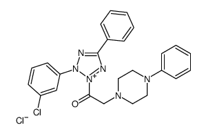 1-[3-(3-chlorophenyl)-5-phenyl-1H-tetrazol-1-ium-2-yl]-2-(4-phenylpiperazin-1-yl)ethanone,chloride Structure