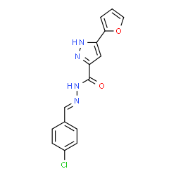 (E)-N-(4-chlorobenzylidene)-3-(furan-2-yl)-1H-pyrazole-5-carbohydrazide Structure