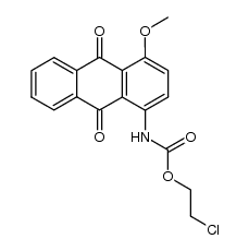 (4-methoxy-9,10-dioxo-9,10-dihydro-[1]anthryl)-carbamic acid-(2-chloro-ethyl ester)结构式