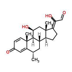 (6α,11β)-11,20-Dihydroxy-6-Methyl-3-oxopregna-1,4,17(20)-trien-21-al Structure