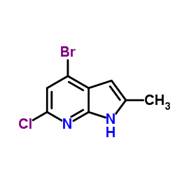 4-Bromo-6-chloro-2-methyl-1H-pyrrolo[2,3-b]pyridine结构式