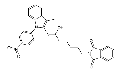 6-(1,3-dioxoisoindol-2-yl)-N-[3-methyl-1-(4-nitrophenyl)indol-2-yl]hexanamide结构式