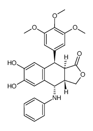 6,7-O,O-demethylene-4β-anilino-4-desoxypodophyllotoxin结构式