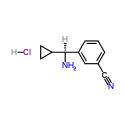 3-[(S)-Amino(cyclopropyl)methyl]benzonitrile hydrochloride (1:1)图片