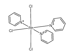 mer-trichloro-tris-pyridine rhodium(III) Structure