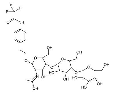 2-(p-trifluoroacetamidophenyl)ethyl O-galactopyranosyl-(1-4)-O-galactopyranosyl-(1-4)-2-acetamido-2-deoxy-glucopyranoside结构式