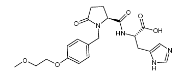 1-[4-(2-methoxyethoxy)benzyl]-5-oxo-L-prolyl-L-histidine Structure