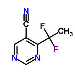4-(1,1-Difluoroethyl)-5-pyrimidinecarbonitrile Structure