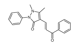 1,5-dimethyl-4-[(E)-3-oxo-3-phenylprop-1-enyl]-2-phenylpyrazol-3-one结构式