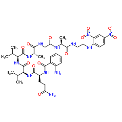 Abz-Gln-Val-Val-Ala-Gly-Ala-EDDnp trifluoroacetate salt Structure