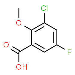 3-Chloro-5-fluoro-2-methoxybenzoic acid结构式