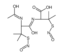 (2R)-2-[[(2R)-2-acetamido-3-methyl-3-nitrososulfanylbutanoyl]amino]-3-methyl-3-nitrososulfanylbutanoic acid Structure