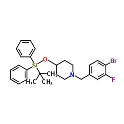 1-(4-Bromo-3-fluorobenzyl)-4-{[(2-methyl-2-propanyl)(diphenyl)silyl]oxy}piperidine Structure