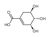 3(S),4(S),5(R)-trihydroxy-1-cyclohexene-1-carboxylic acid结构式