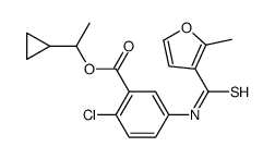 1-cyclopropylethyl 2-chloro-5-[(2-methylfuran-3-carbothioyl)amino]benzoate Structure
