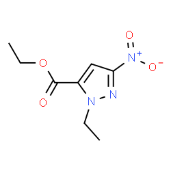 1-乙基-3-硝基-1H-吡唑-5-甲酸乙酯结构式