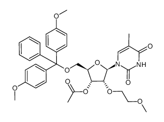 3'-O- acetyl-2'-O-methoxyethyl-5'-O-dimethoxytrityl-5-methyluridine结构式