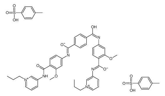 1-N,4-N-bis[3-methoxy-4-[(1-propylpyridin-1-ium-3-yl)carbamoyl]phenyl]benzene-1,4-dicarboxamide,4-methylbenzenesulfonate Structure