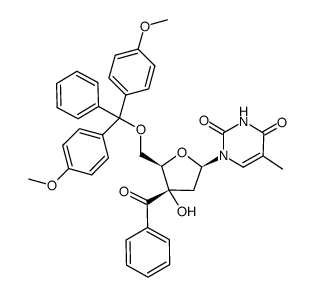 5'-O-(4,4'-dimethoxytrityl)-3'-C-(benzoyl)thymidine结构式